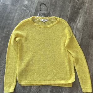 LOFT Sunny Yellow Knit Crew Neck Sweater